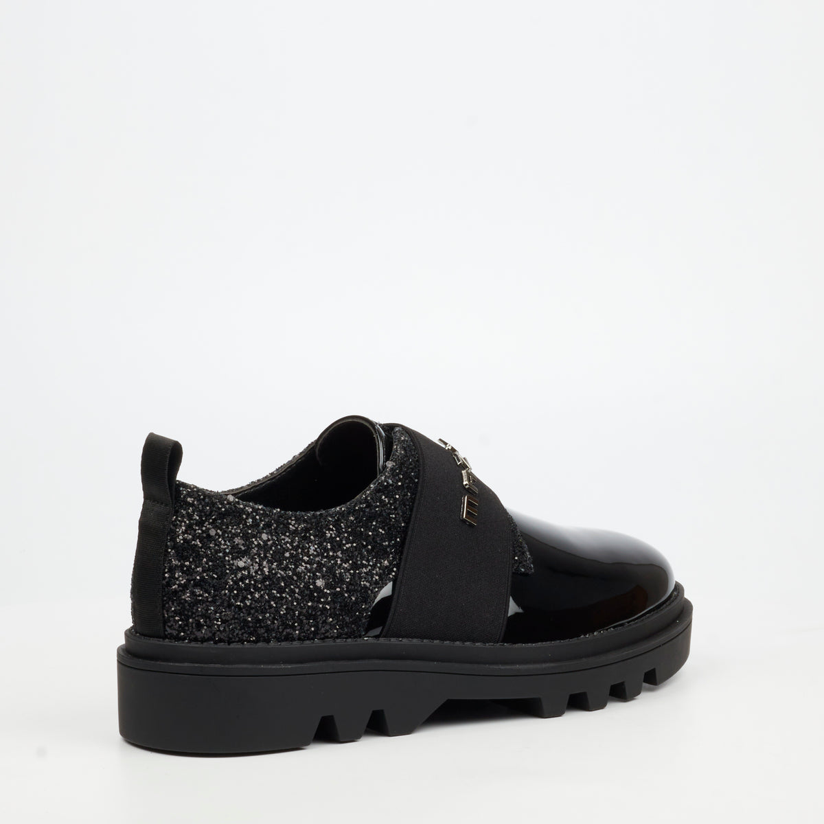 Mazerata Vinchey 96 Rhinestone / Faux Patent Shoe - Black