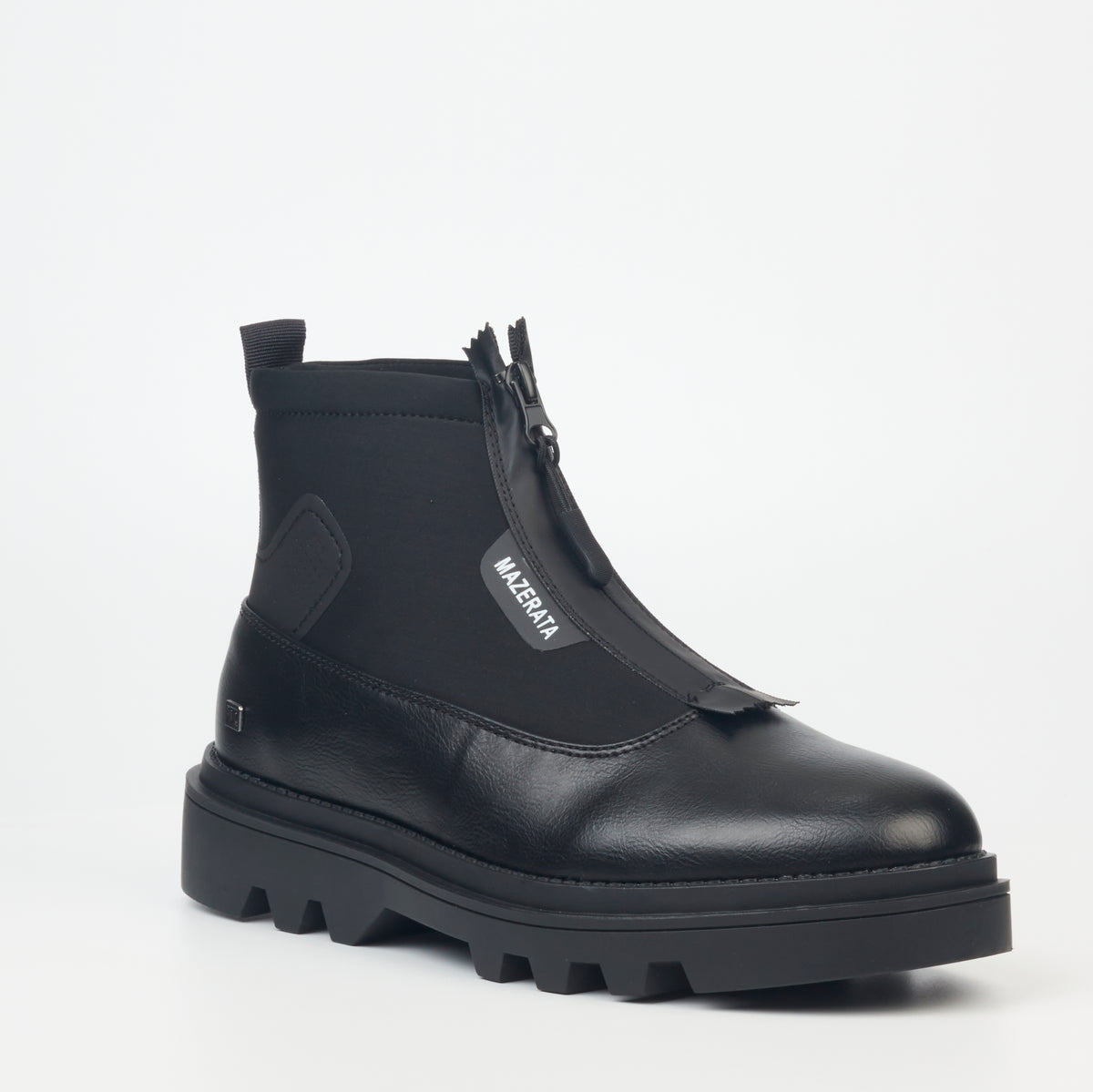 Mazerata Vinchey 9 Lea Lycra Ankle Boot - Black
