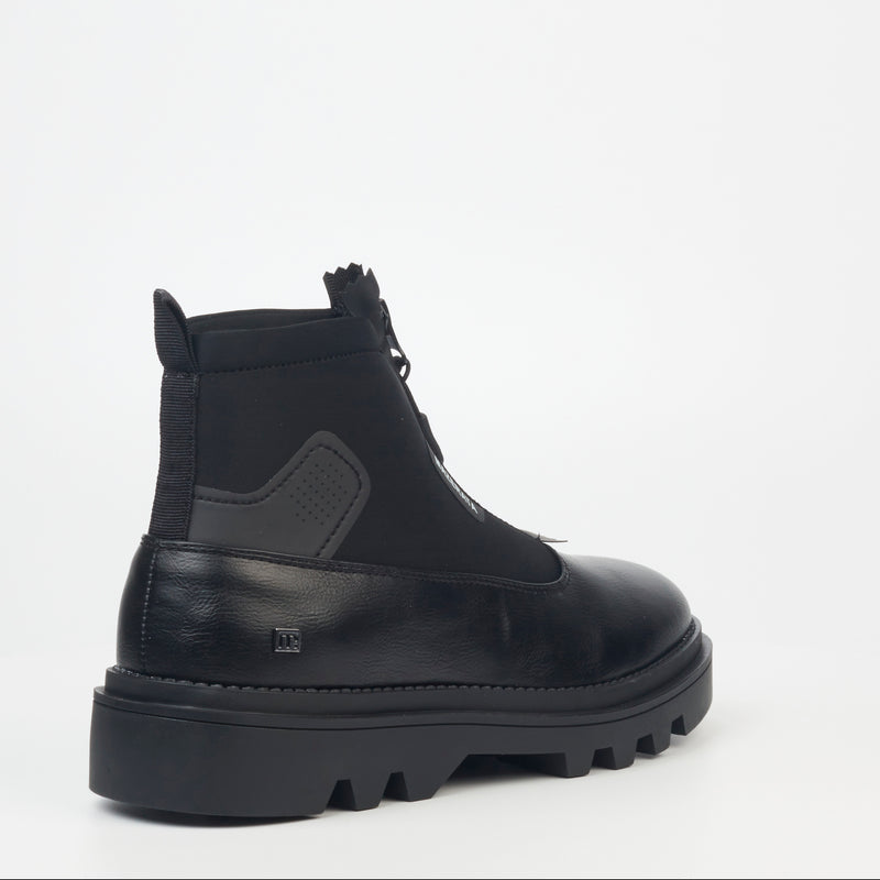 Mazerata Vinchey 9 Lea Lycra Ankle Boot - Black footwear Mazerata   