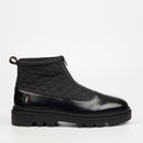 Mazerata Vinchey 9 Nylon / Faux Wax Ankle Boot - Black footwear Mazerata