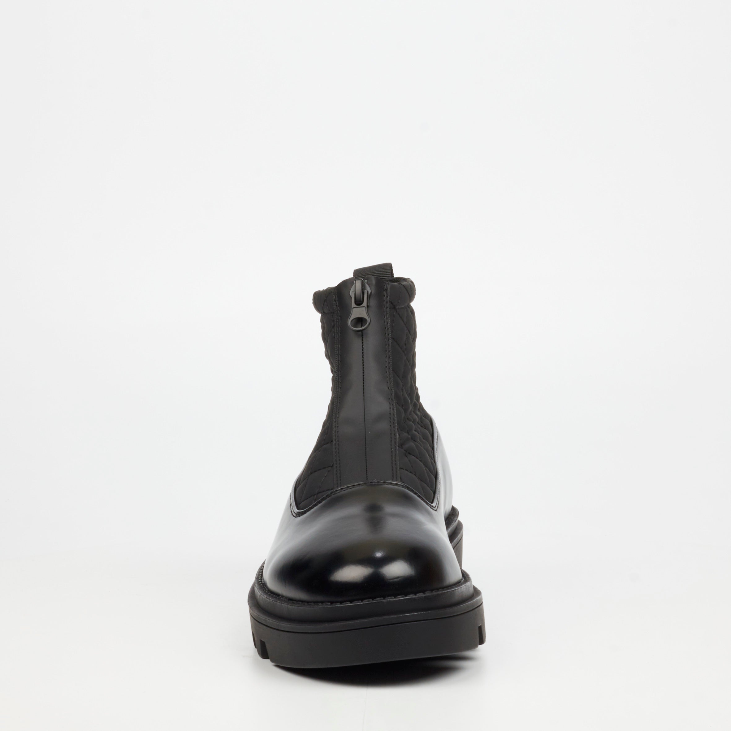 Mazerata Vinchey 9 Nylon / Faux Wax Ankle Boot - Black footwear Mazerata