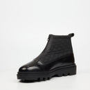 Mazerata Vinchey 9 Nylon / Faux Wax Ankle Boot - Black footwear Mazerata