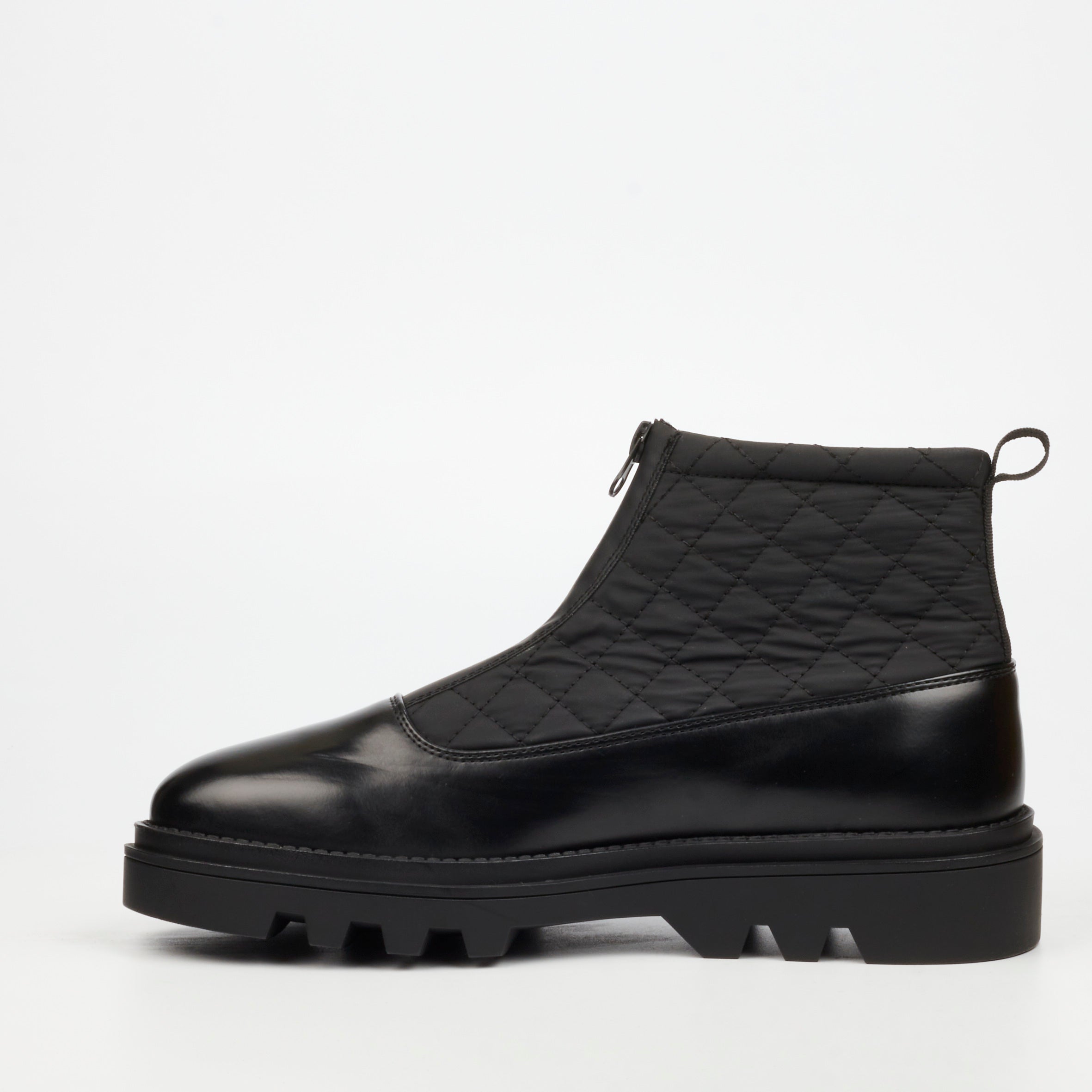 Mazerata Vinchey 9 Nylon / Faux Wax Ankle Boot - Black footwear Mazerata