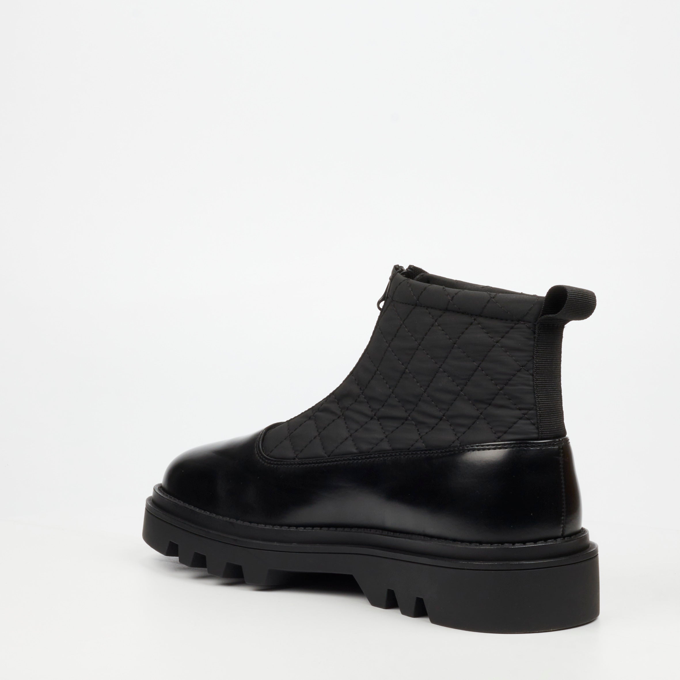 Mazerata Vinchey 9 Nylon / Faux Wax Ankle Boot - Black footwear Mazerata