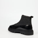 Mazerata Vinchey 9 Nylon / Faux Wax Ankle Boot - Black footwear Mazerata