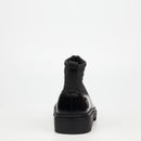 Mazerata Vinchey 9 Nylon / Faux Wax Ankle Boot - Black footwear Mazerata