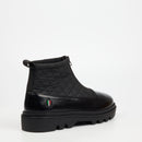 Mazerata Vinchey 9 Nylon / Faux Wax Ankle Boot - Black footwear Mazerata