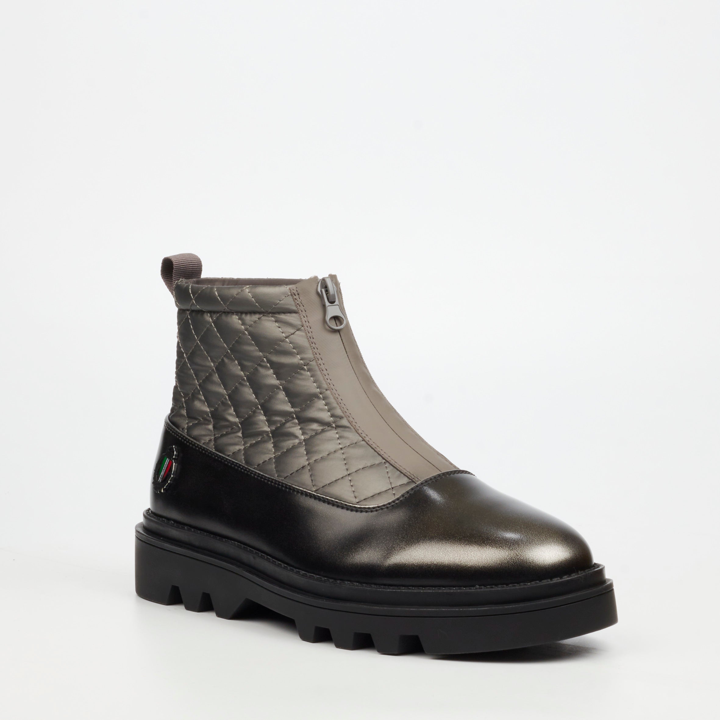 Mazerata Vinchey 9 Nylon / Faux Wax Ankle Boot - Grey footwear Mazerata