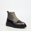 Mazerata Vinchey 9 Nylon / Faux Wax Ankle Boot - Grey footwear Mazerata