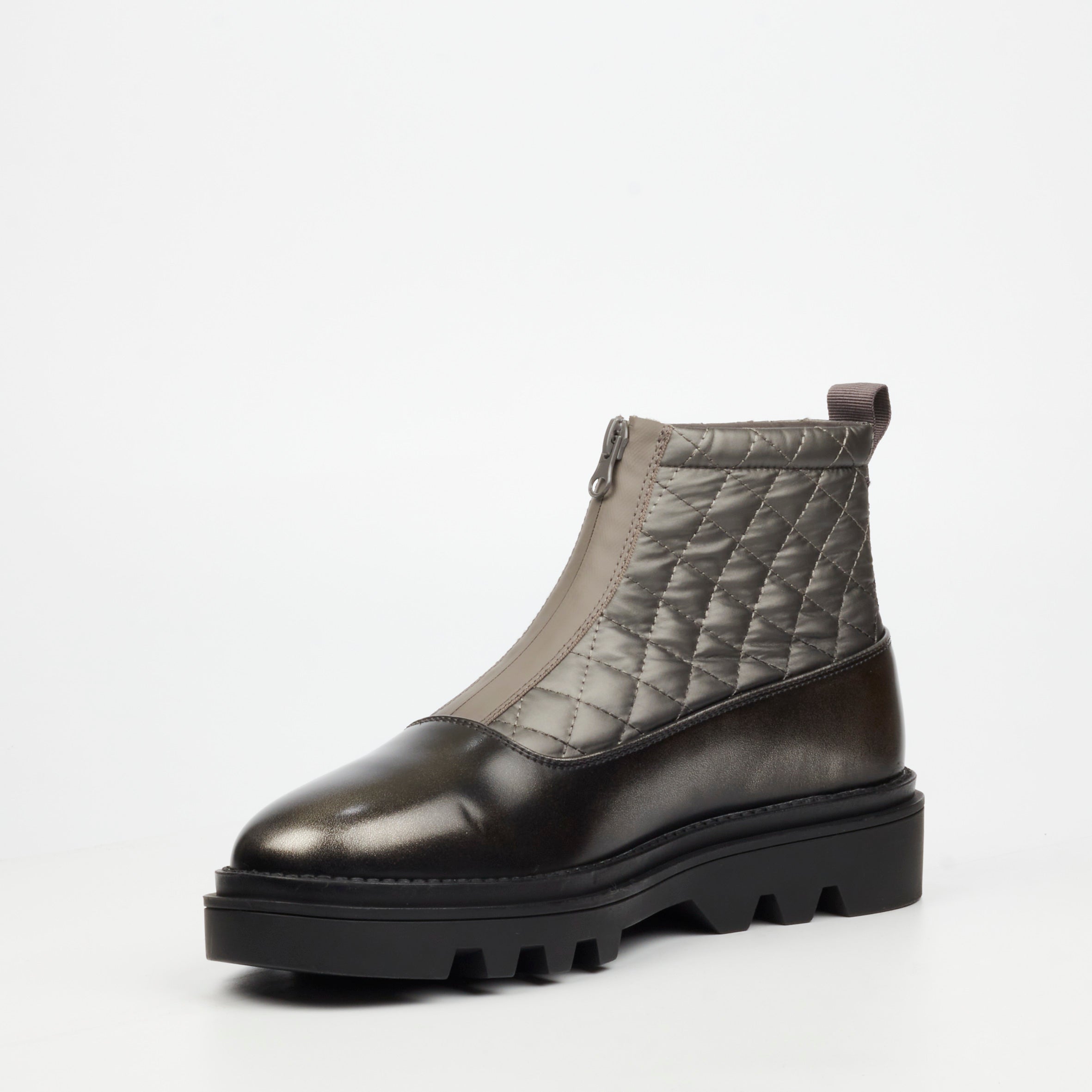 Mazerata Vinchey 9 Nylon / Faux Wax Ankle Boot - Grey footwear Mazerata