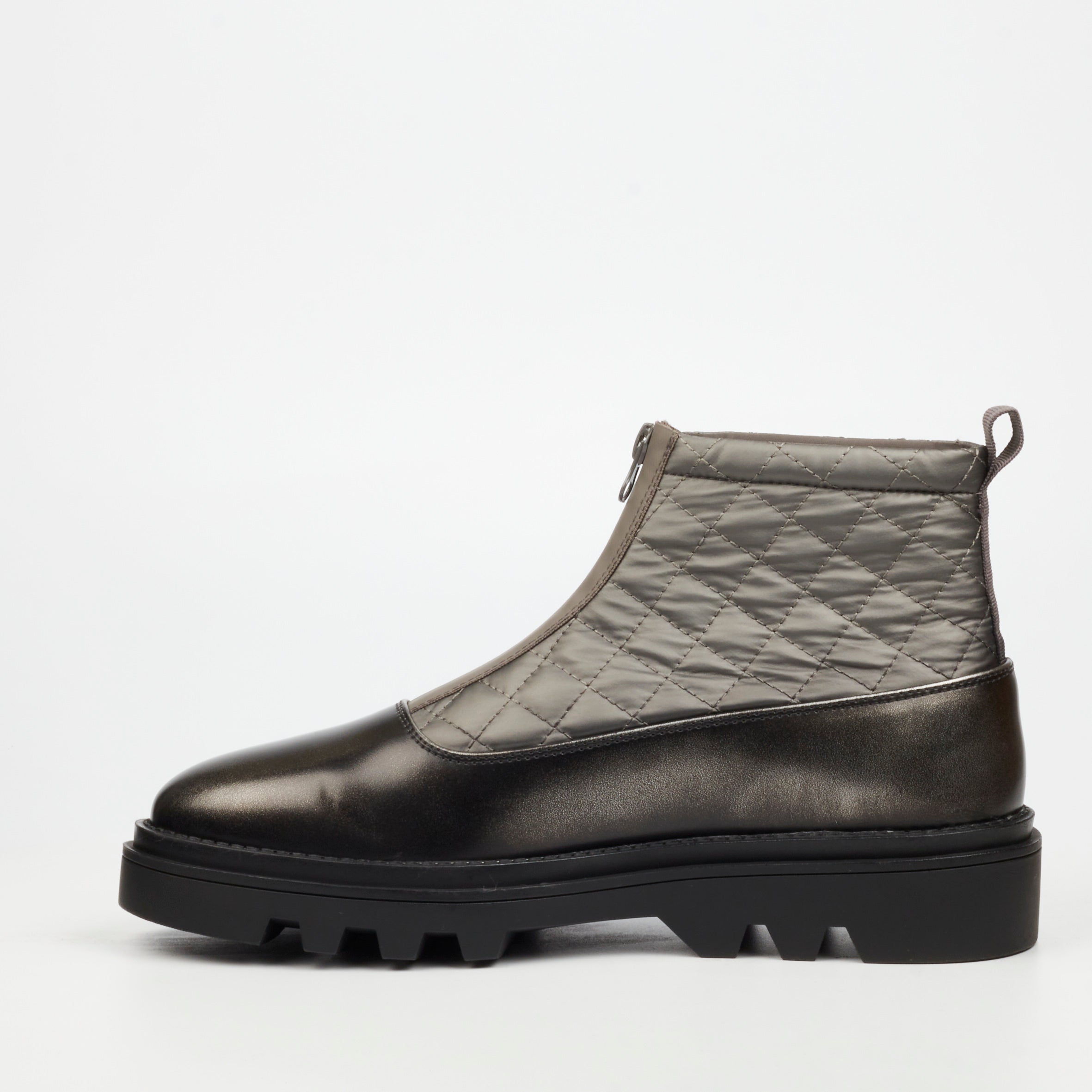 Mazerata Vinchey 9 Nylon / Faux Wax Ankle Boot - Grey footwear Mazerata
