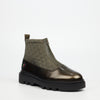 Mazerata Vinchey 9 Nylon / Faux Wax Ankle Boot - Olive footwear Mazerata
