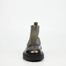 Mazerata Vinchey 9 Nylon / Faux Wax Ankle Boot - Olive footwear Mazerata