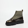 Mazerata Vinchey 9 Nylon / Faux Wax Ankle Boot - Olive footwear Mazerata