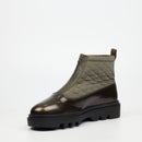 Mazerata Vinchey 9 Nylon / Faux Wax Ankle Boot - Olive footwear Mazerata