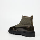 Mazerata Vinchey 9 Nylon / Faux Wax Ankle Boot - Olive footwear Mazerata