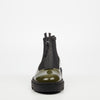 Mazerata Vinchey 9 Faux Patent / Lycra Ankle Boot - Olive footwear Mazerata