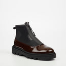 Mazerata Vinchey 9 Faux Patent / Lycra Ankle Boot - Plum footwear Mazerata