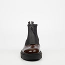 Mazerata Vinchey 9 Faux Patent / Lycra Ankle Boot - Plum footwear Mazerata