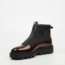 Mazerata Vinchey 9 Faux Patent / Lycra Ankle Boot - Plum footwear Mazerata