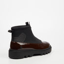 Mazerata Vinchey 9 Faux Patent / Lycra Ankle Boot - Plum footwear Mazerata