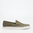 Mazerata Vinny 1 Faux Nubuck Loafer - Olive footwear Mazerata