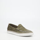 Mazerata Vinny 1 Faux Nubuck Loafer - Olive footwear Mazerata