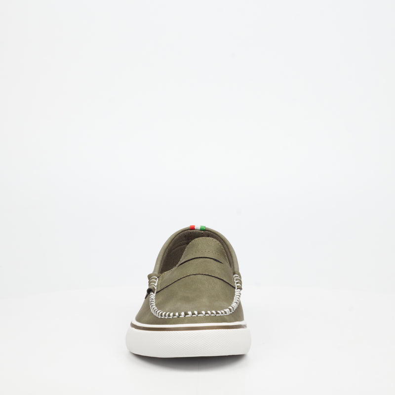 Mazerata Vinny 1 Faux Nubuck Loafer - Olive footwear Mazerata
