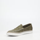 Mazerata Vinny 1 Faux Nubuck Loafer - Olive footwear Mazerata