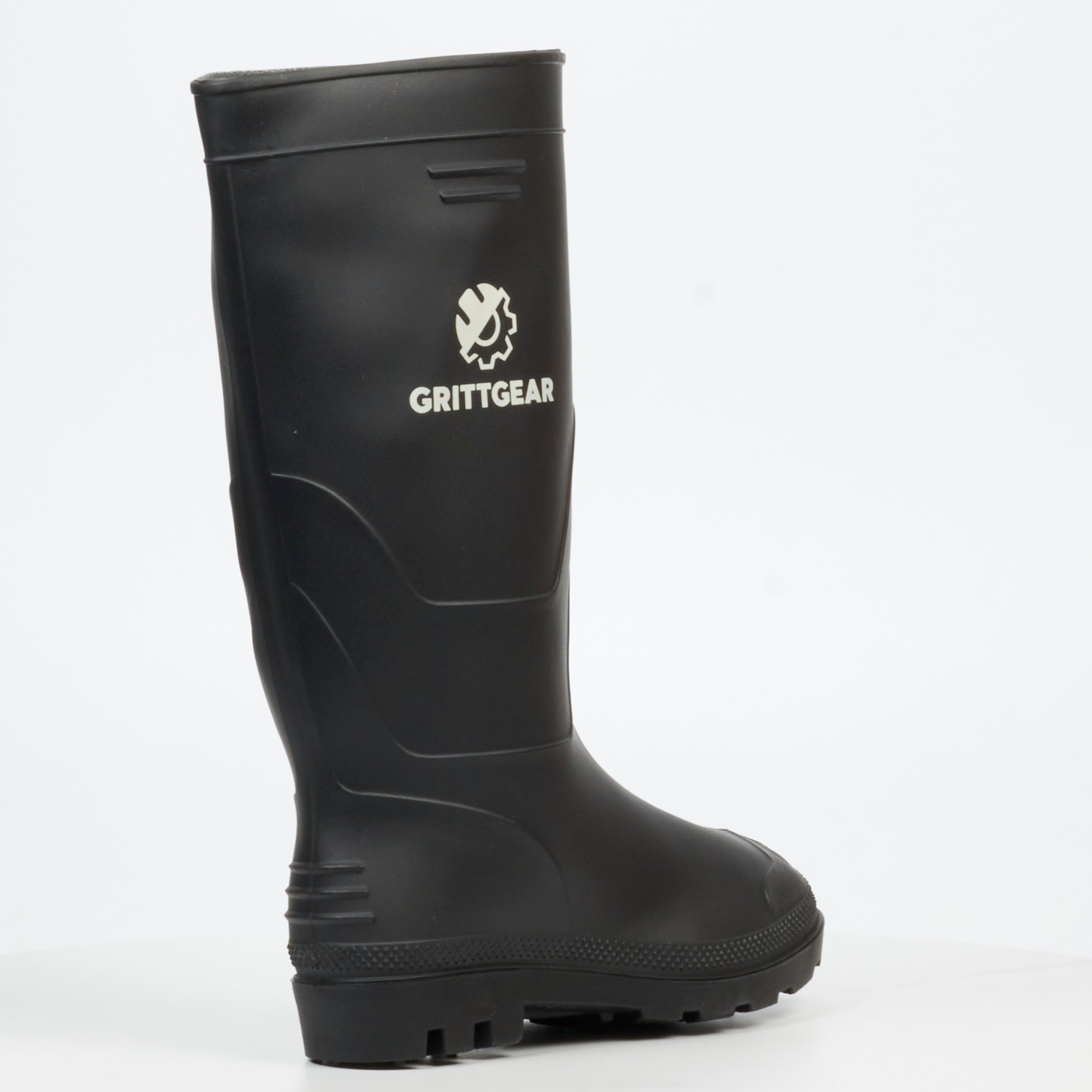 Grittgear Wader 1 PVC Gumboot - Black safety Grittgear