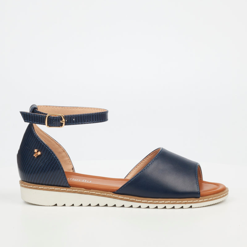 Butterfly Feet Walnut 2 Sandal - Navy footwear Butterfly Feet   