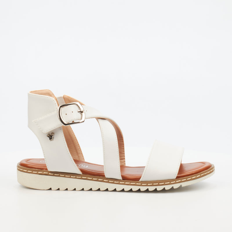 Buttterfly Feet Walnut 4 Sandal - White footwear Butterfly Feet   