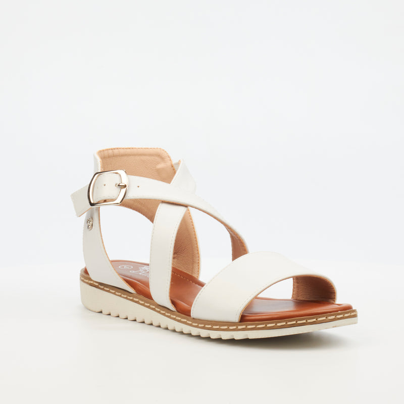 Buttterfly Feet Walnut 4 Sandal - White footwear Butterfly Feet   