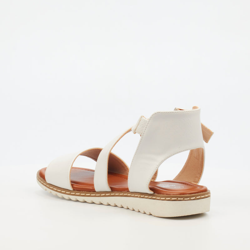 Buttterfly Feet Walnut 4 Sandal - White footwear Butterfly Feet   