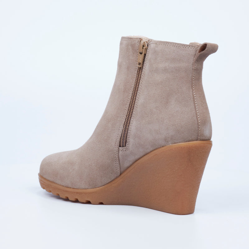 Nicci Tyler Wylde 2 Handcrafted Suede Ankle Boot - Taupe footwear Nicci Tyler   