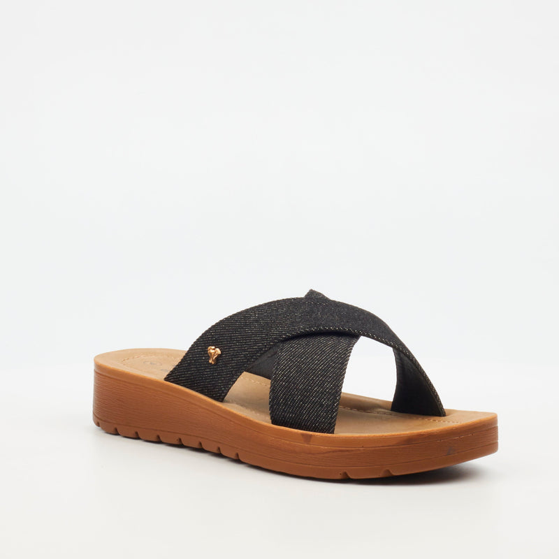 Butterfly Feet Xara 1 Flat Sandal - Black footwear Butterfly Feet   