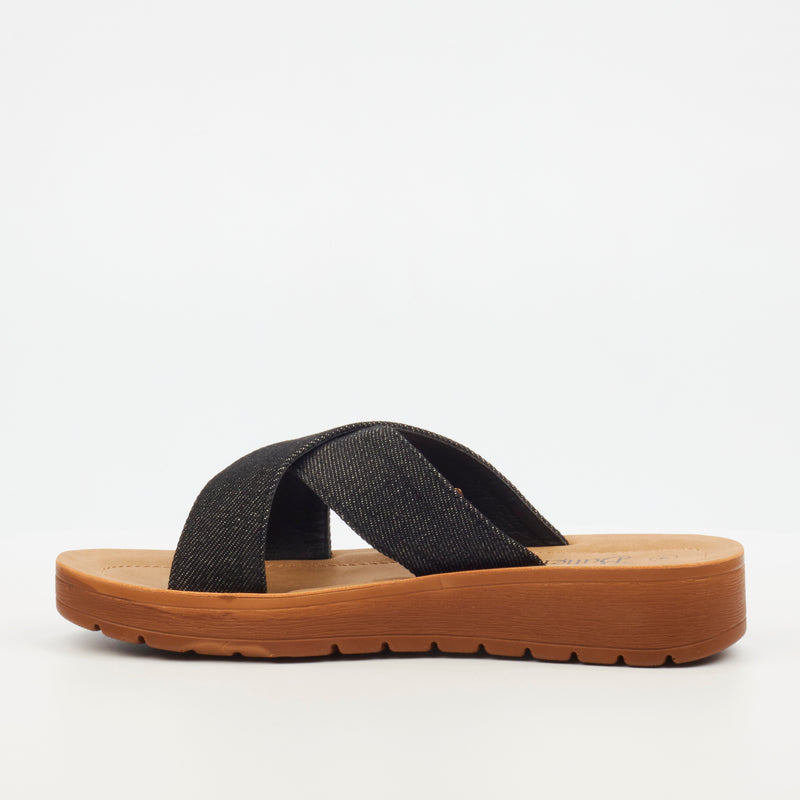 Butterfly Feet Xara 1 Flat Sandal - Black footwear Butterfly Feet   