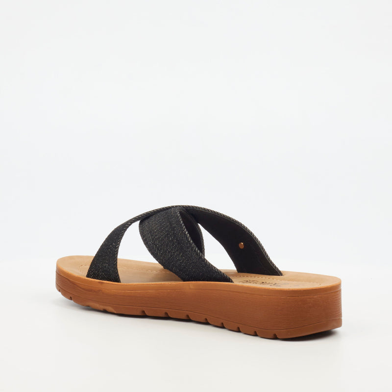 Butterfly Feet Xara 1 Flat Sandal - Black footwear Butterfly Feet   