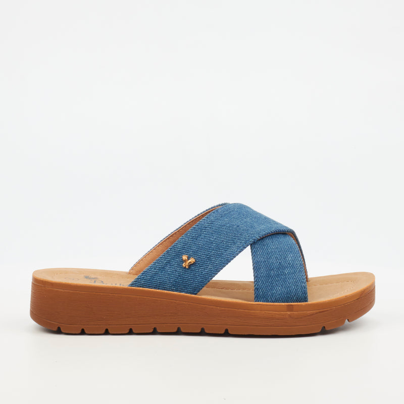 Butterfly Feet Xara 1 Flat Sandal - Indigo footwear Butterfly Feet   