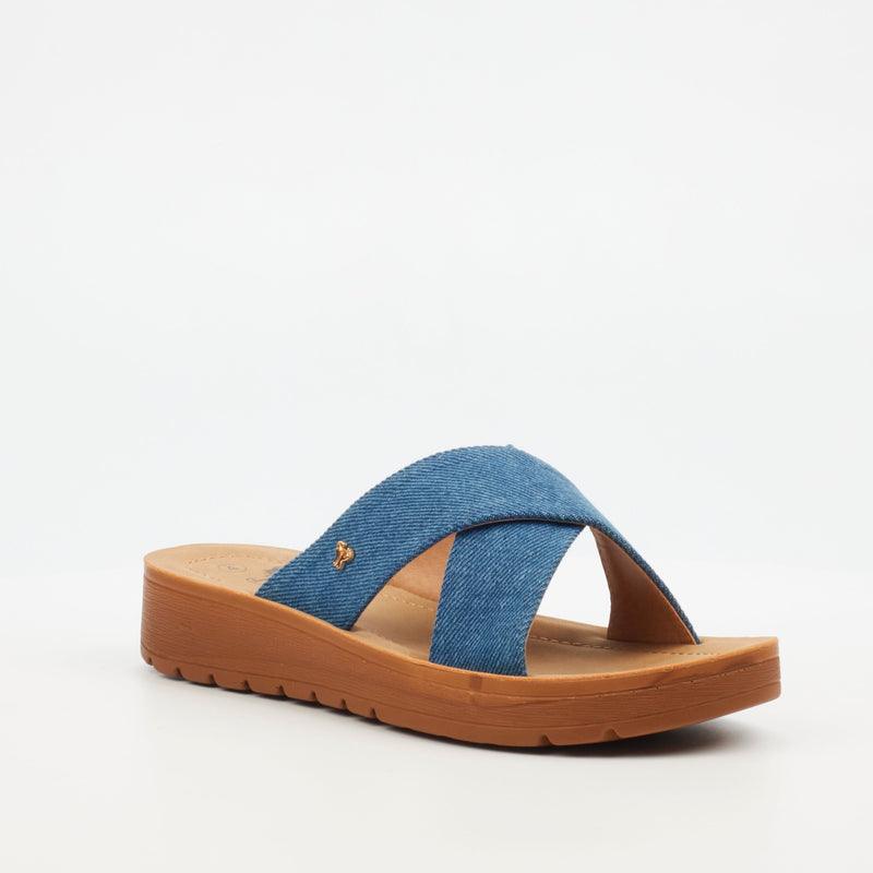 Butterfly Feet Xara 1 Flat Sandal - Indigo footwear Butterfly Feet   