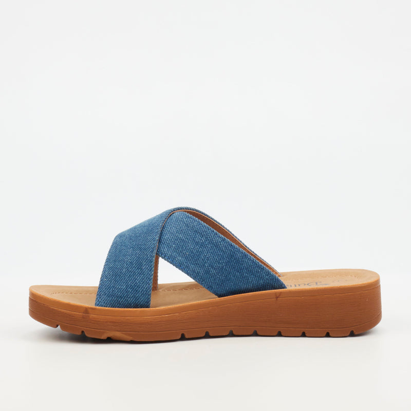 Butterfly Feet Xara 1 Flat Sandal - Indigo footwear Butterfly Feet   