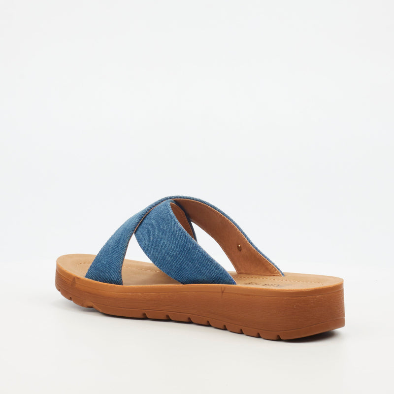 Butterfly Feet Xara 1 Flat Sandal - Indigo footwear Butterfly Feet   