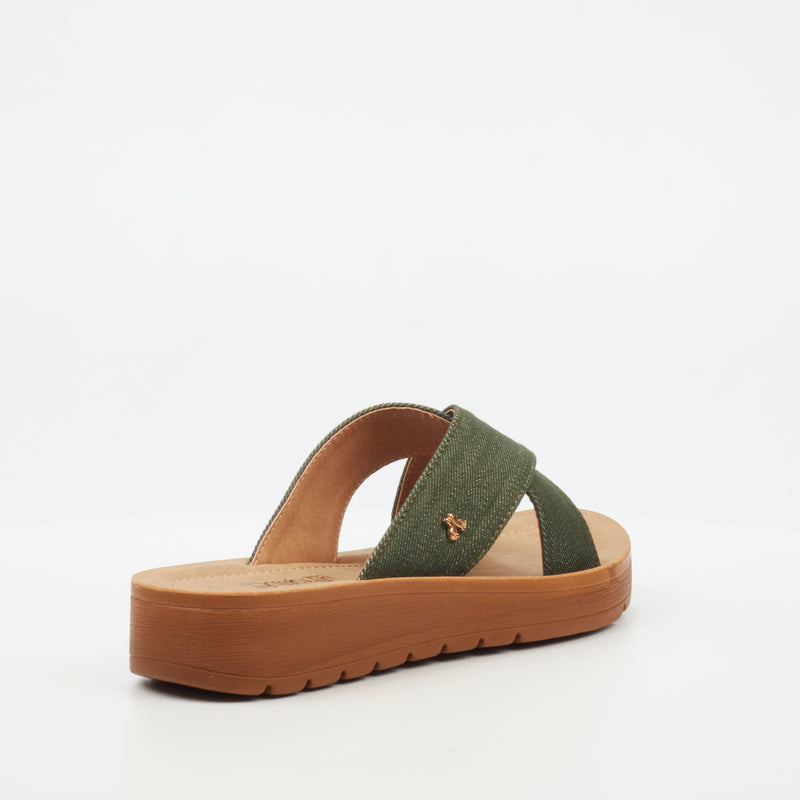 Butterfly Feet Xara 1 Flat Sandal - Olive footwear Butterfly Feet   