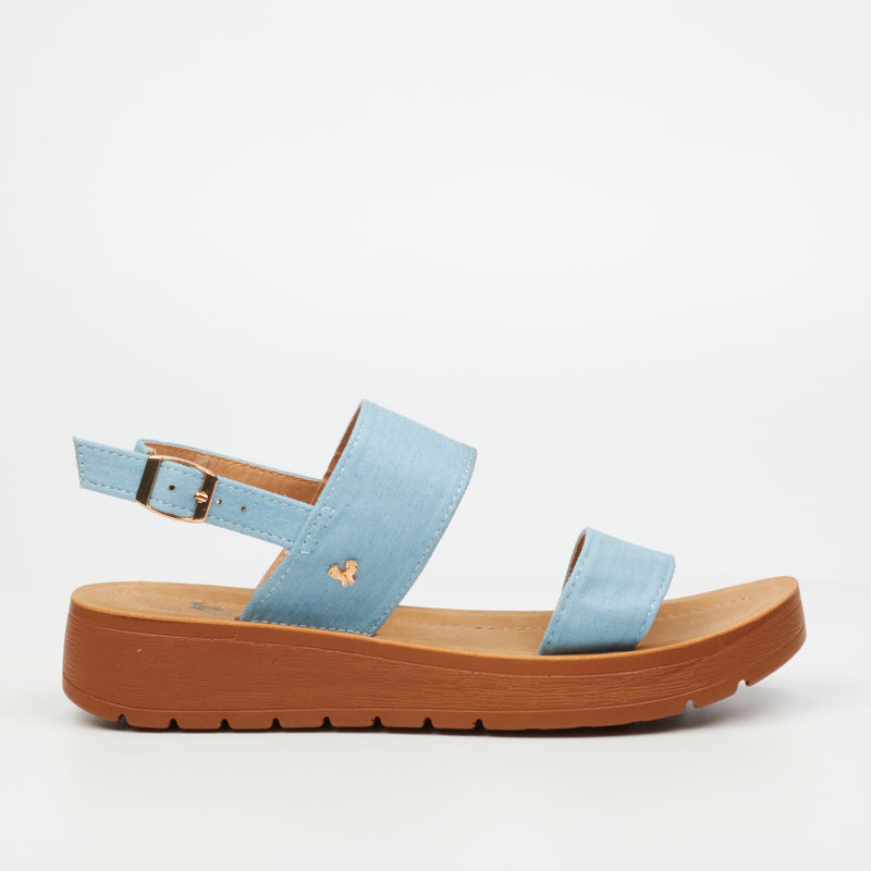 Butterfly Feet Xara 2 Flat Sandal - Blue footwear Butterfly Feet   