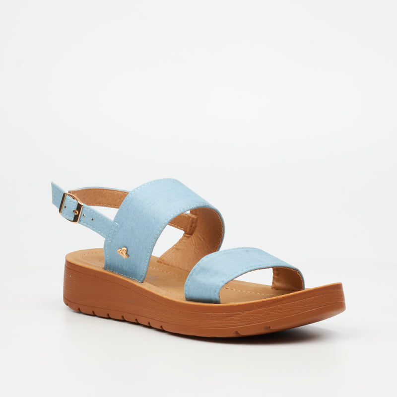 Butterfly Feet Xara 2 Flat Sandal - Blue footwear Butterfly Feet   