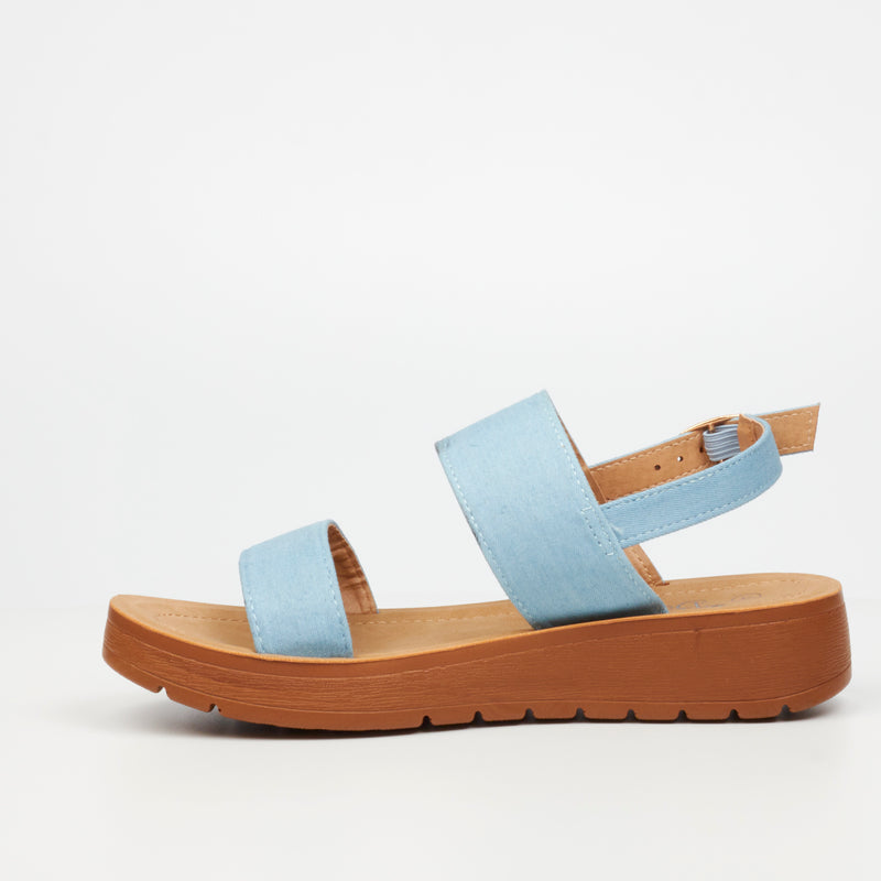 Butterfly Feet Xara 2 Flat Sandal - Blue footwear Butterfly Feet   