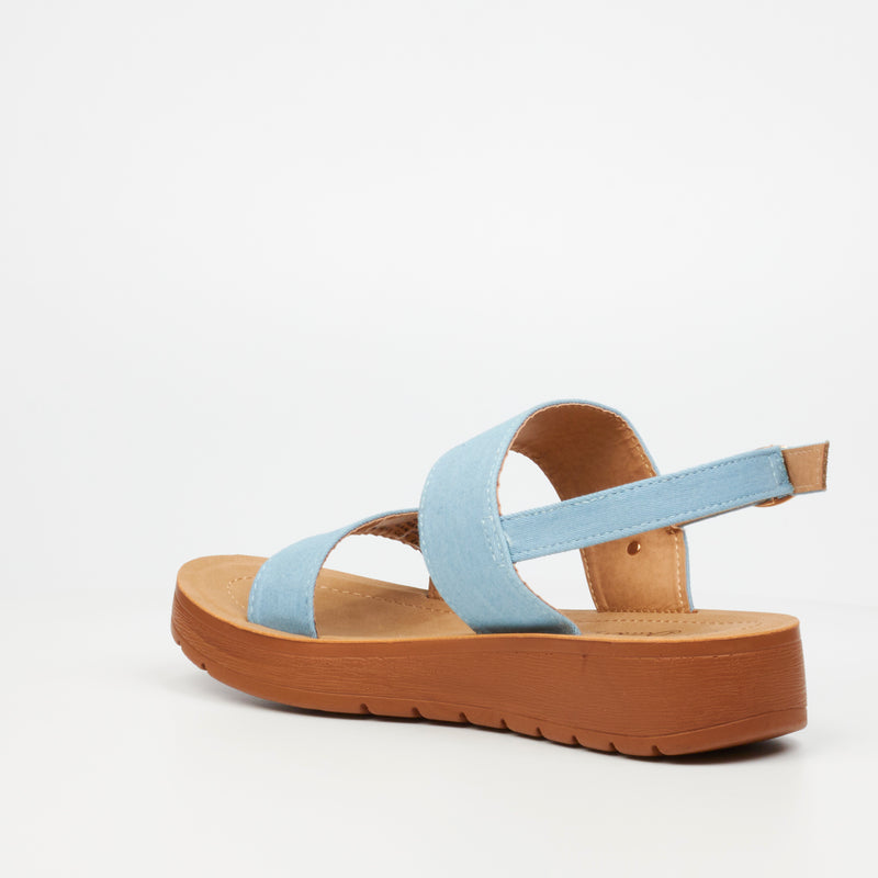 Butterfly Feet Xara 2 Flat Sandal - Blue footwear Butterfly Feet   