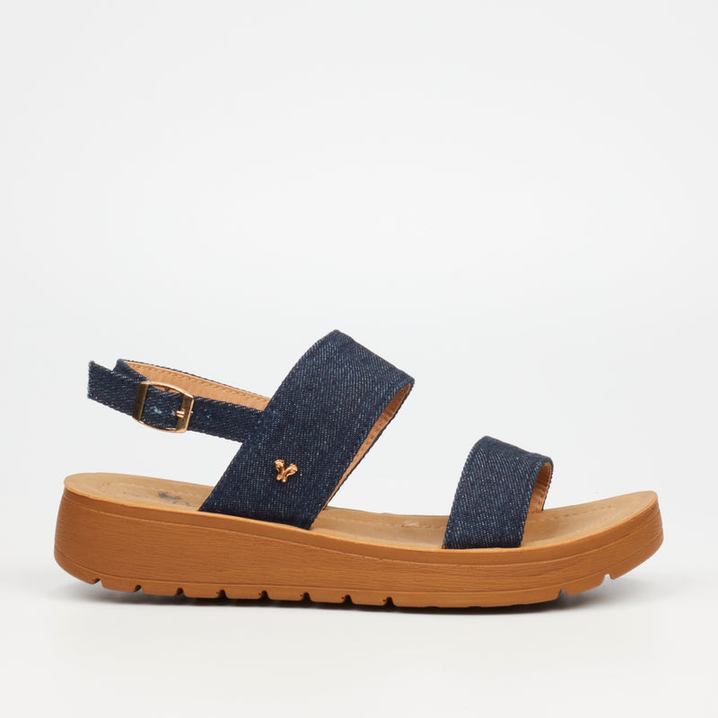 Butterfly Feet Xara 2 Flat Sandal - Indigo footwear Butterfly Feet   