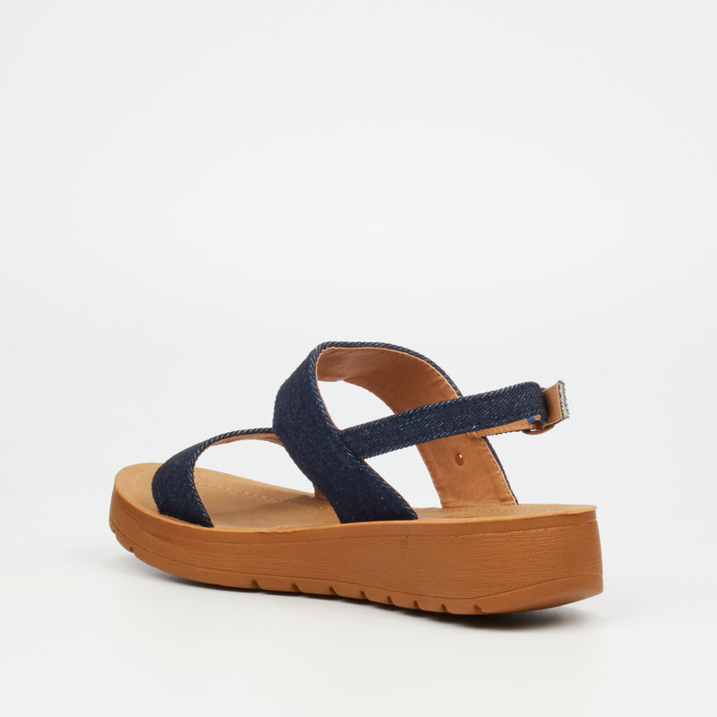 Butterfly Feet Xara 2 Flat Sandal - Indigo footwear Butterfly Feet   