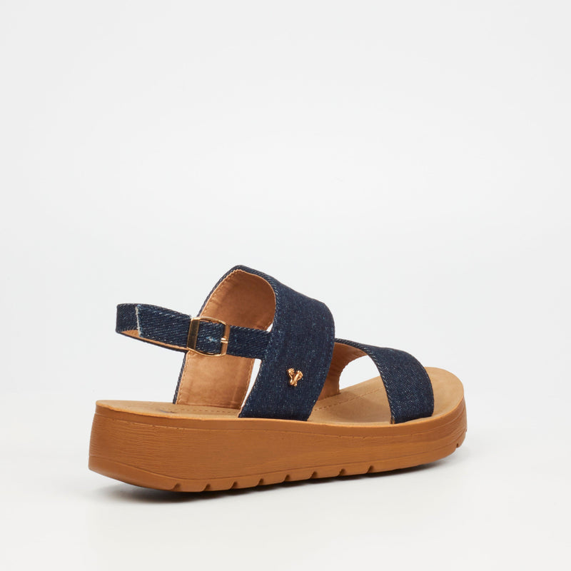 Butterfly Feet Xara 2 Flat Sandal - Indigo footwear Butterfly Feet   